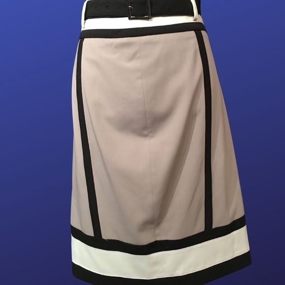 𝅺WORTHINGTON Color Block Straight/Pencil Skirt, BIack/“Greige”/White, Size 10 - Picture 1 of 8